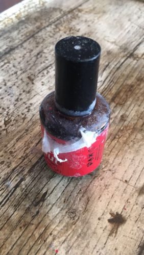 Product has spilt over bottle