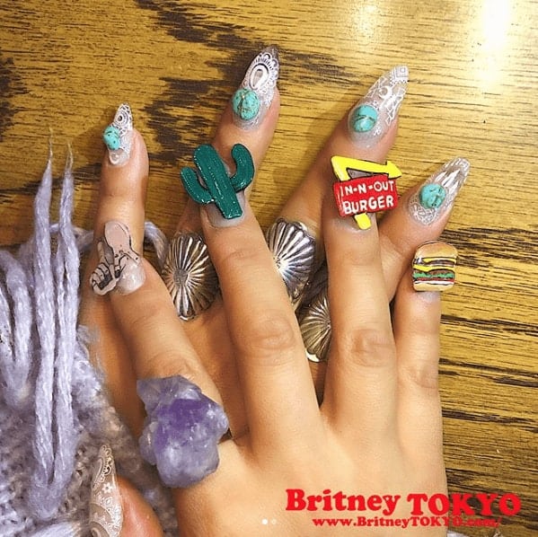 Britney Tokyo Coachella nails