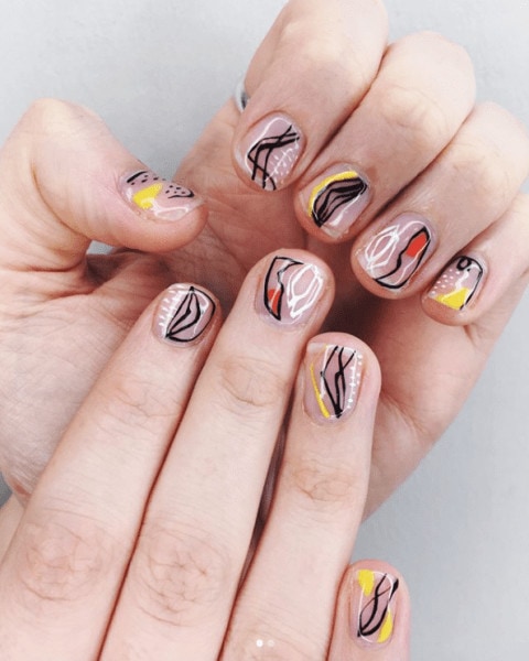 Jen at Buff adds a pop of yellow to this abstract design 