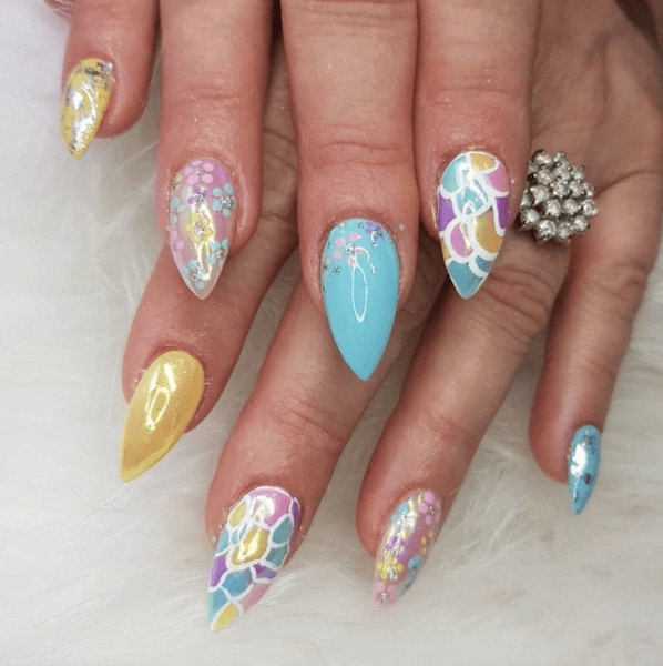 Chantelle Crerand completes this pastel design with a pearlescent finish 