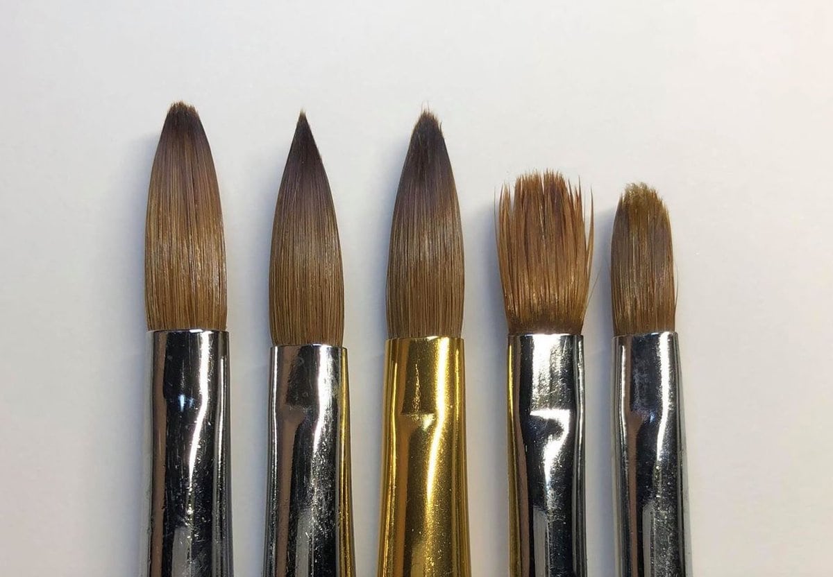 Katie Barnes brushes