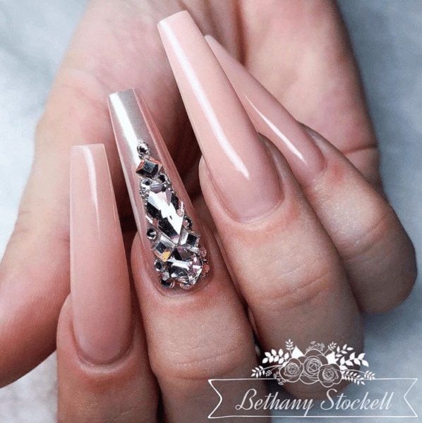 Bethany Stockell combines chrome and a cluster of crystals 