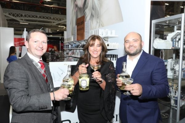 Olympia Beauty show director, Ian Archbold, with Beverly Piper & Phil Marsh of The Eyelash Design Company