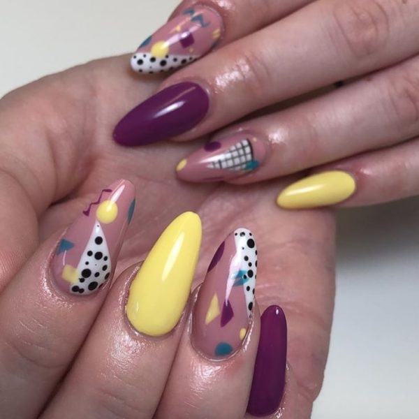 Emma Orr combines maroon and yellow in this zingy design