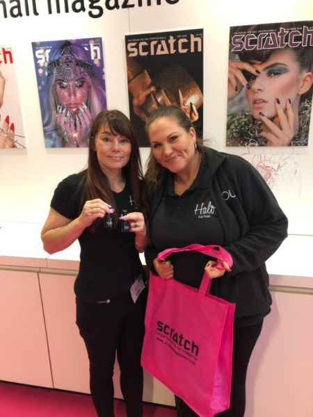 Nikki & Jacqui from Pure Nails popped to the Scratch stand to reveal that Halo's autumn gel polishes are part of Scratch's subscription goody bag