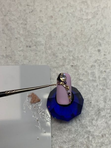 Applying caviar beads