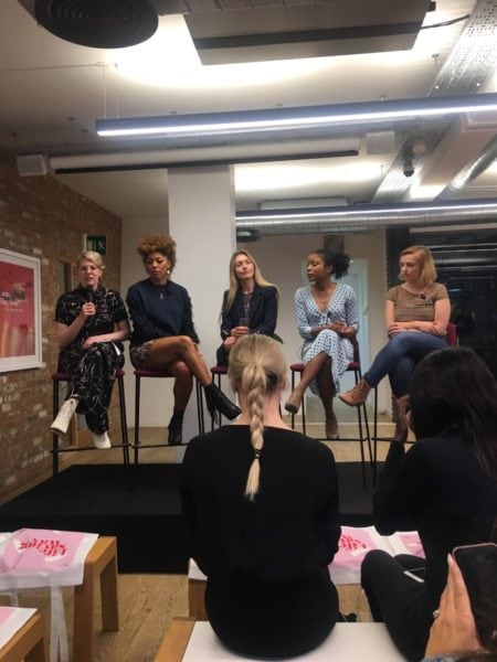 The panel: (L-R) Emma Gannon, Dr Zoe Williams, Liz Hambleton, Dr Christine Ekechi, Hannah Witton.