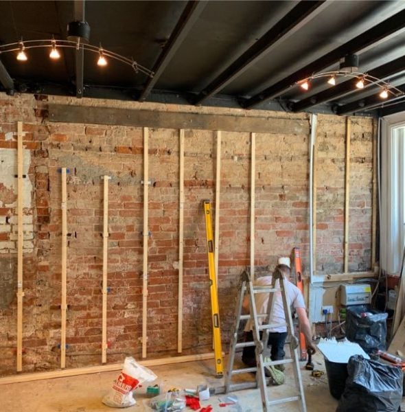 Ian replacing plaster boards