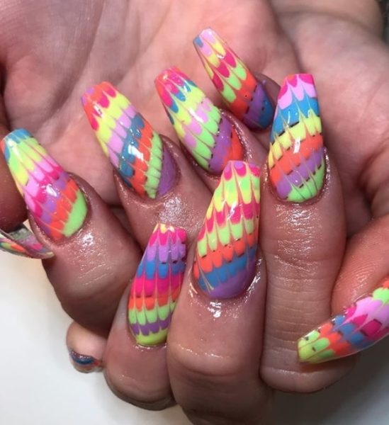 The team at Max Nail Bar created this rainbow look