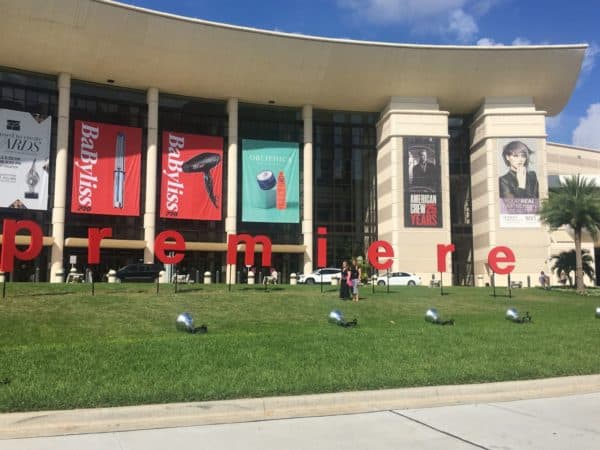 Helena and Kat stop for a snap outside Premiere Orlando
