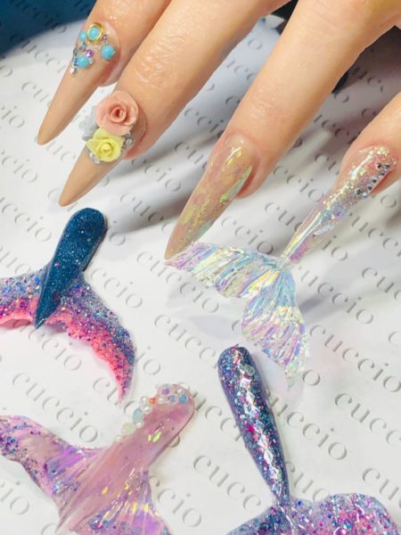 Mermaid nails created by Cuccio's Marilyn Olemma Garcia