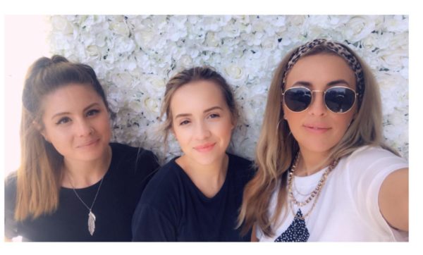 Hannah (L) with her team