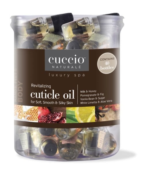 Cuccio Naturalé Canister of 40 Mini Cuticle Oils www.cuccio.co.uk