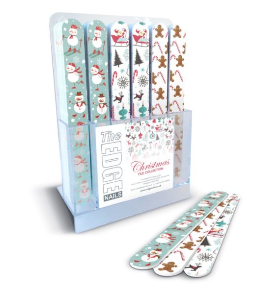 The Edge Nails Christmas Nail File Display (36 pc) www.edgenails.co.uk