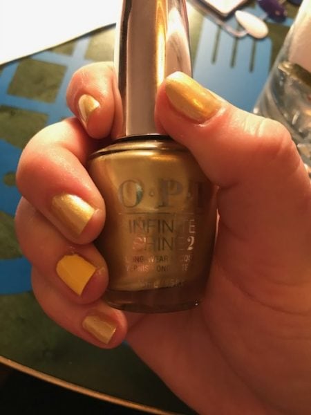 Zoe's finished nails in Suzi's Slinging Mezcals and Don't Tell A Sol