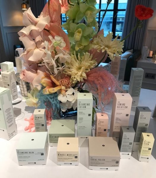 The Sienna X skincare range on display