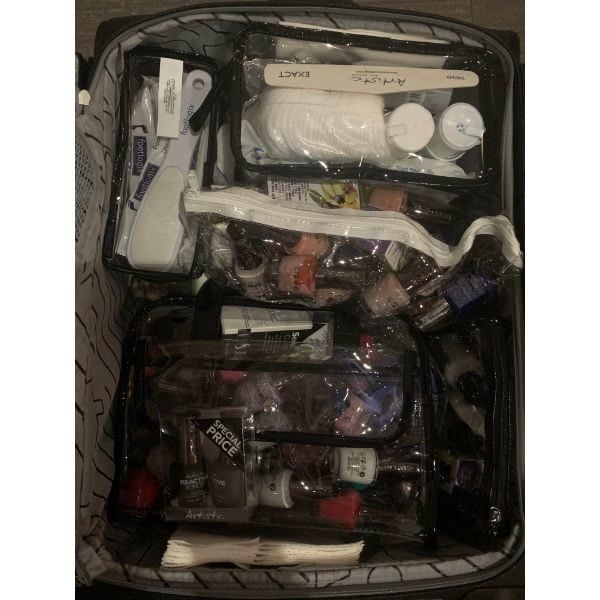 Some of the nail products used on models during the show