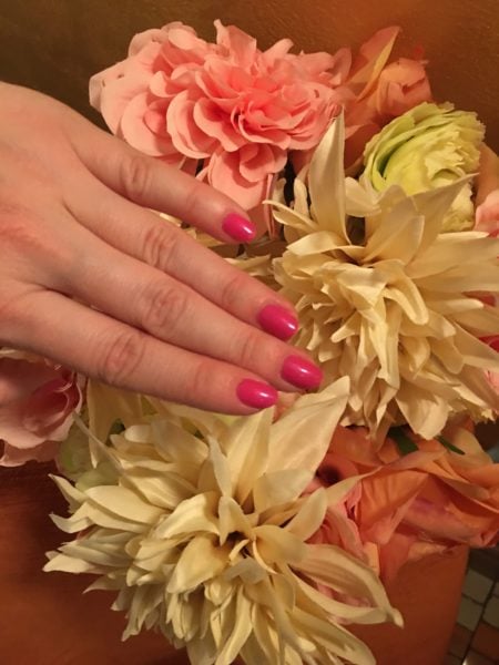 Kat's nails and her finished flower crown