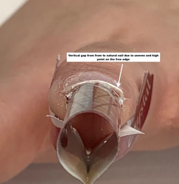 A form fit on an uneven nail