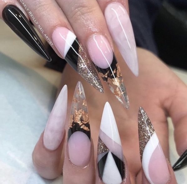 nail tech Carly Reilly's geometric nail art