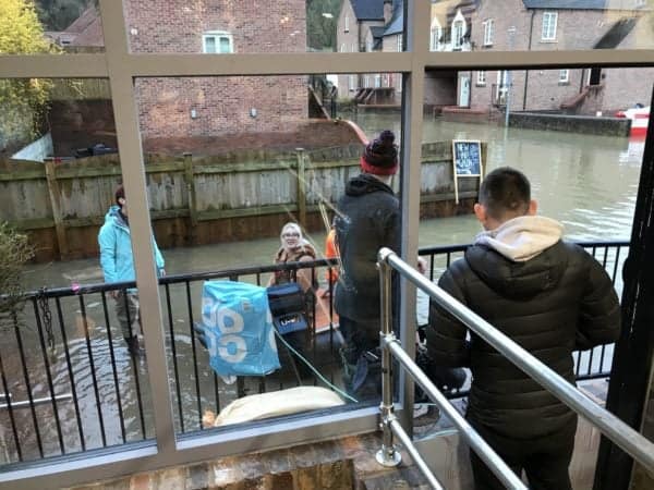 Brooke Evans at the entrance to the salon