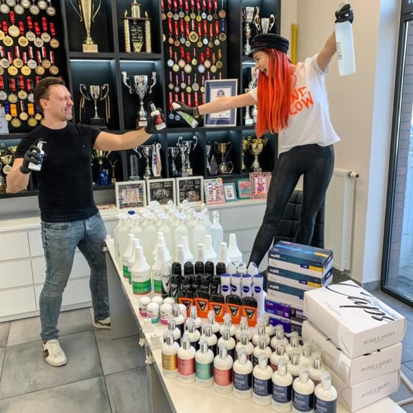 Joanna & Michal with their donations 