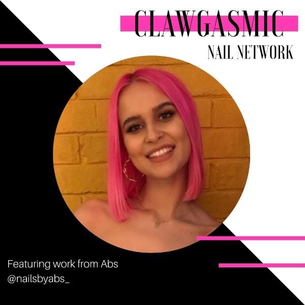 Abs enjoys creating cute character designs and nail art with 90's and early 2000’s vibes. She likes having some inspo but usually goes with the flow to create looks around different themes.