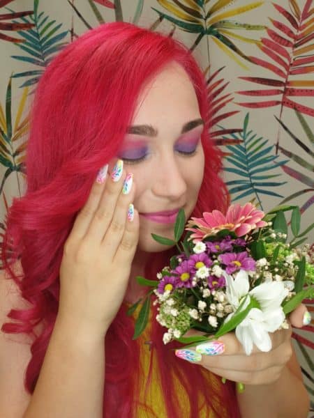 Catherine Lawson
"I have a passion for hand painted nail art. This image represents my love for colour and flowers. The model Louise is my fellow nail technician I'm sure you will agree shes beautiful and I wanted to give her a pamper with her hair and nails before we got clicking the camera!"