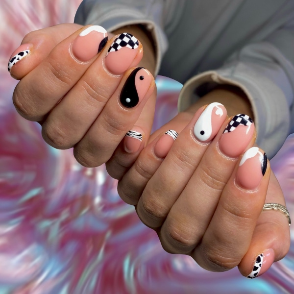 lucy greenman black and white nails