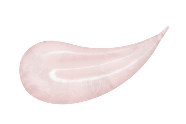 lip gloss sample isolated on white. smudged pink lipgloss.