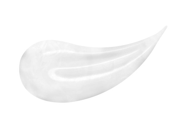 lip gloss sample isolated on white. smudged pink lipgloss.