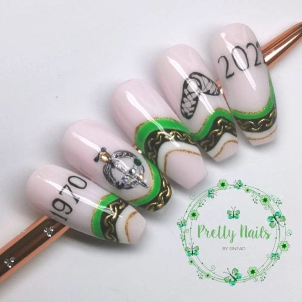 @prettynailsbysinead - inspired by Irish dance exhibition, 'A Step In Time'