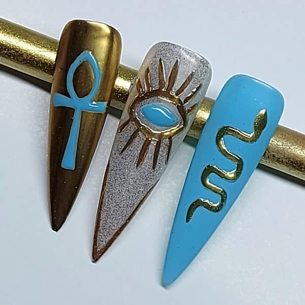Ancient Egypt nails by Nicci Coleman