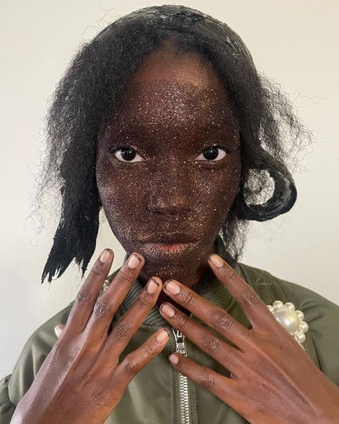 Simone Rocha show nails, led by Ama Quashie. Courtesy of @amaquashie