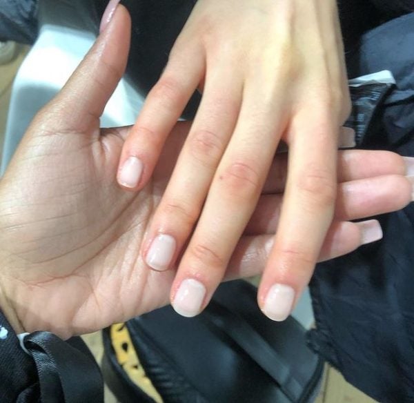 Nails on the Saint Laurent catwalk, led by Alexandra Janowski. Courtesy of @leelow.nails