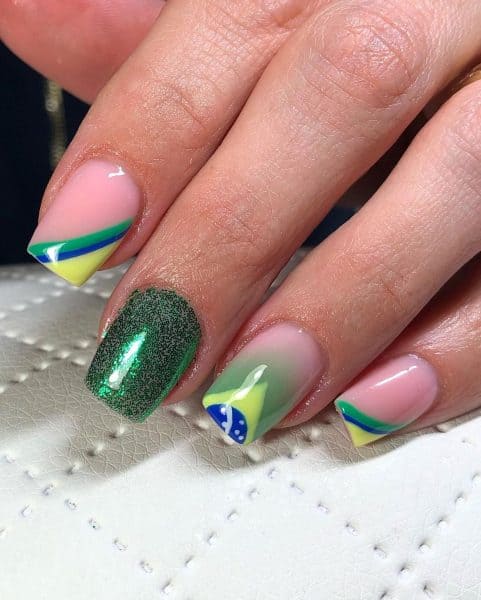 @monika_nailstylist's client shows support for Brazil through nails