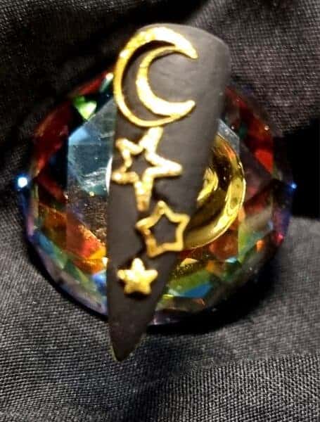 Enchantress Nails - "3D embellishments, bling and black - it never goes out of fashion"