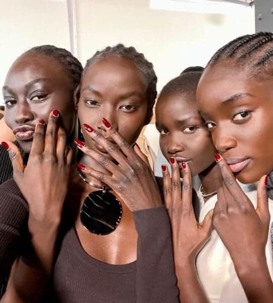 Deep red nails at the Michael Kors show, courtesy of team JINsoon. Image: @jinsoonchoi
