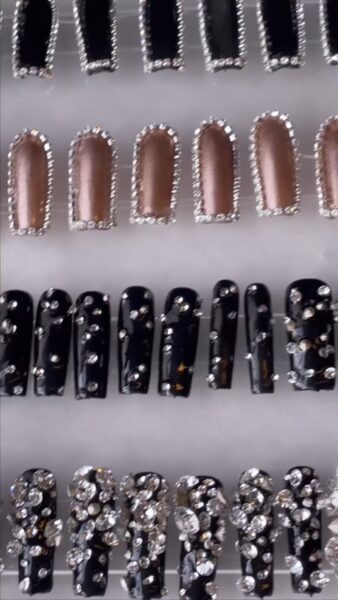 Juan Alvear led nails for The Blonds show, matching the manicures to the glitzy looks seen on the runway. Image: @byjuanalvear