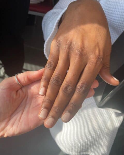 Nails for Erdem, led by Liia Zotova using CND Vinylux™ in Bouquet, available via sweetsquared.com. Image: @hopefornailsx