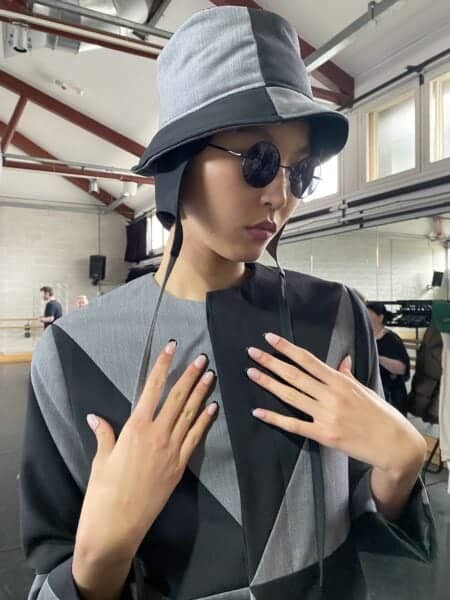 Nails for Edward Crutchley, led by Marie-Louise Coster using Jessica Cosmetics