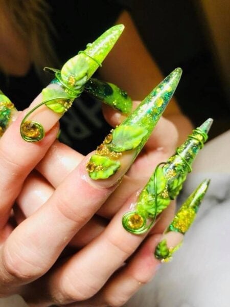 Tinker Bell-inspired nails by Vicki Wilson