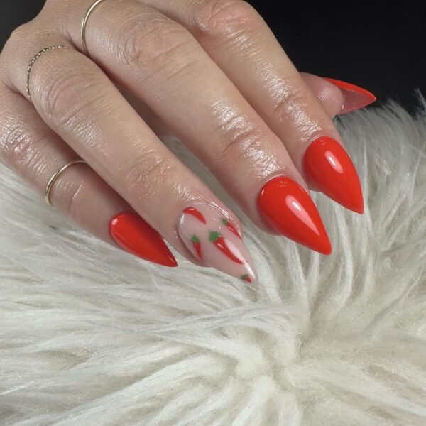 Red Hot Chilli Peppers-inspired nails by Bella's Beauty-Nail salon