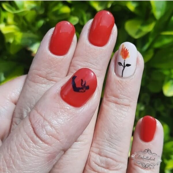 Embellished - Nails by Jo - "This lady wanted an Imagine Dragons set, so I matched her nails to their album cover, Mercury - Act 1."