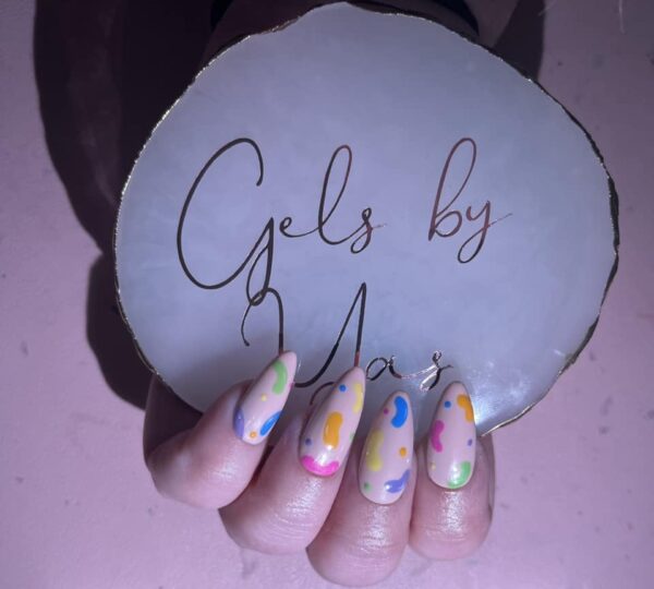 Yasmin Hodge puts a twist on the theme with jelly bean-inspired nails.