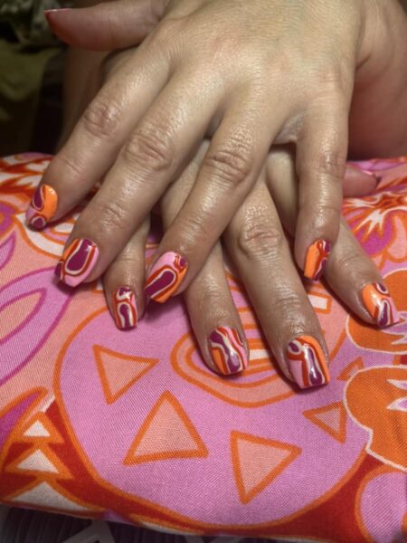 Christina’s Nail’s & beauty - "These are a client's trousers that she wanted her nails to match for a festival."