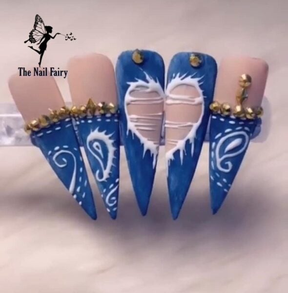 Mimi Crocker's jeans-inspired nails.