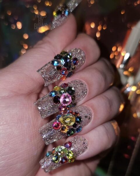 NAILS BY BANKS - "More reflective glitter and clusters of crystals."