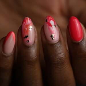 Red Marble Nails Ishawlovenails