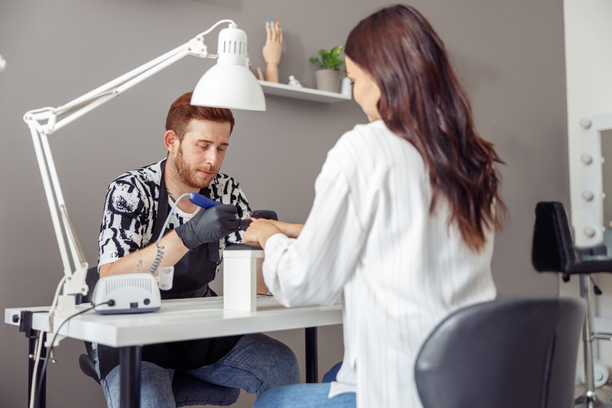 Male Nail Tech & Client